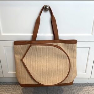 Mark & Graham raffia tennis tote
